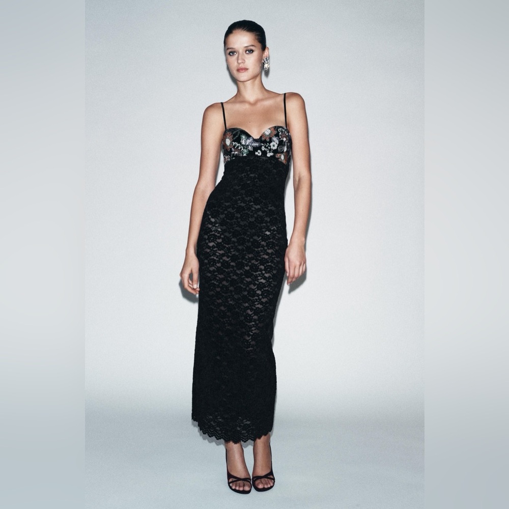 Zara embroidered lace dress REF 5070/453